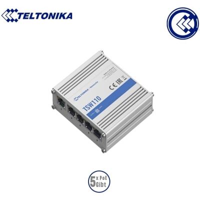 TELTONIKA TSW110 Switch industrial unmanaged layer 2, 5 porte Gbps TELTONIKA TSW110 Switch industrial unmanaged layer 2, 5 porte Gbps