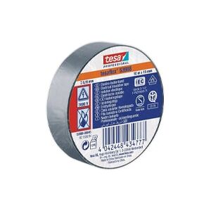 TESA 53988 Nastro isolante professionale in PVC per applicazione elettriche Grigio 20mt x 19 mm