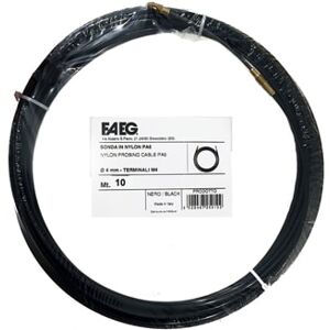 Faeg FG25910. Sonda in nylon con terminale svitabile 4mm, lunga 10M NERA