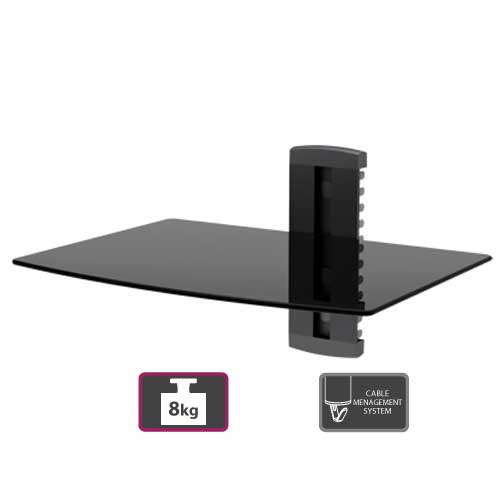 SIGNAL Supporto a parete con ripiano in vetro per Home Entertainment.TV-DVD-211