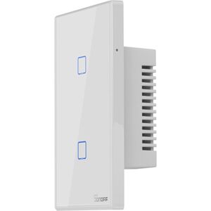 ITEAD SONOFF T2US2C-TX. Interruttore a parete touch Wifi a 2 tasti con RF per cassette italiane