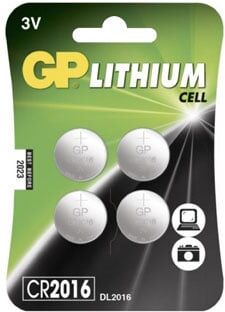 GP BATTERY GP CR2016 Batterie al litio x 4 3V 90mah dimensione 20x1,6mm