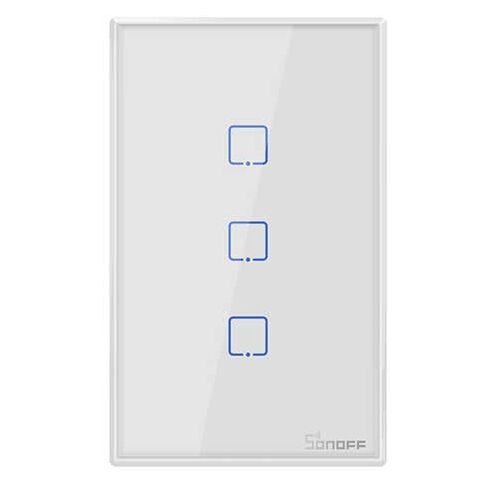 ITEAD SONOFF T0US3C-TX. Interruttore a parete touch Wifi serie TX a 3 tasti per cassette italiane