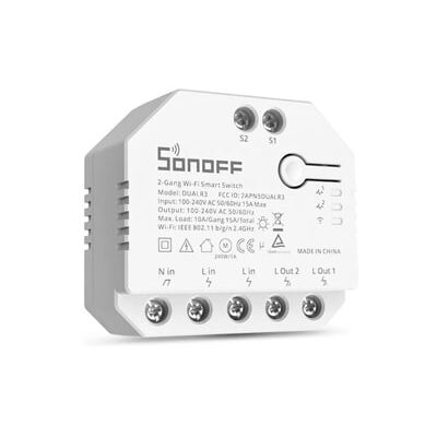 ITEAD SONOFF DUALR3. Smart switch a doppio relè con misurazione della potenza ITEAD SONOFF DUALR3. Smart switch a doppio relè con misurazione della potenza