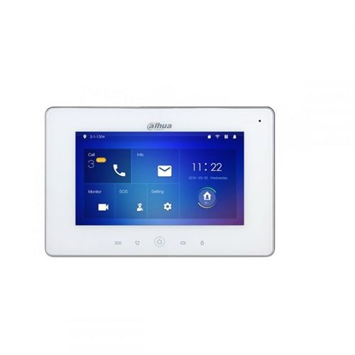 DAHUA Videocitofono VTH5221D/DW-S2.Display interno Bianco 7" 1024x600 Touch Screen con SD-Card Wi-fi