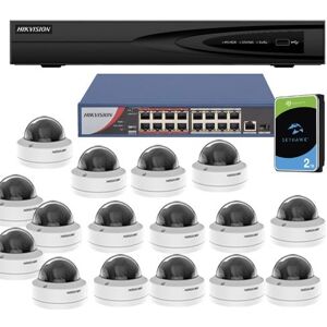 KIT-HIKVISION Hikvision HIK164DOME-2TB.Value Series Kit con Nvr 16 canali 16 dome 4mpx switch poe HDD 2TB