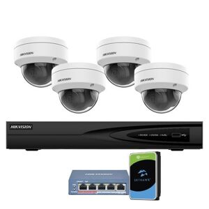 KIT-HIKVISION Hikvision KIT-1143.Value Series Kit con Nvr 4k 4 canali 4 dome da 4mpx switch da 5 porte HDD 1TB