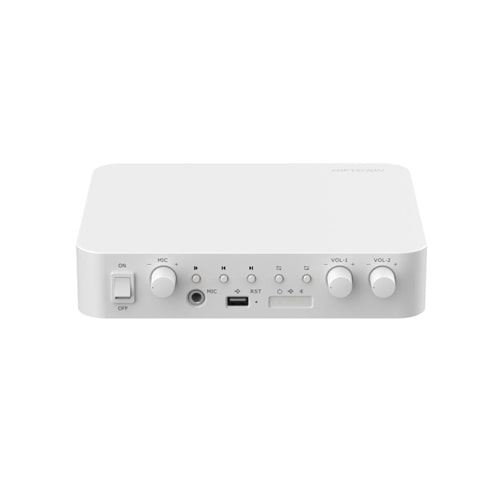 HIKVISION Audio DS-QAE1A80G1-VB.Amplificatore di rete uscita 100V, 80W,sorgente Bluetooth,USB,MIC.