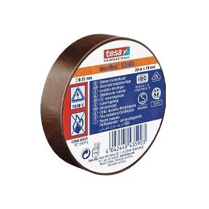 TESA 53988 Nastro isolante professionale in PVC per applicazione elettriche Marrone 33mt x 19 mm