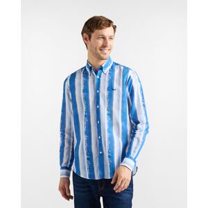 Harmont&Blaine - Camicia con righe e lettering logo, Uomo, Celeste, Taglia: 4XL Harmont&Blaine - Camicia con righe e lettering logo, Uomo, Celeste, Taglia: 4XL