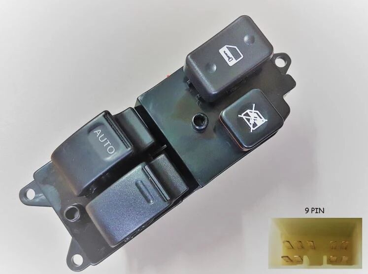 Alzacrtistallo Pulsantiera Per Toyota Yaris Verso 2000 - 2003 Anteriore Lato Sinistro Sx 9 Pin