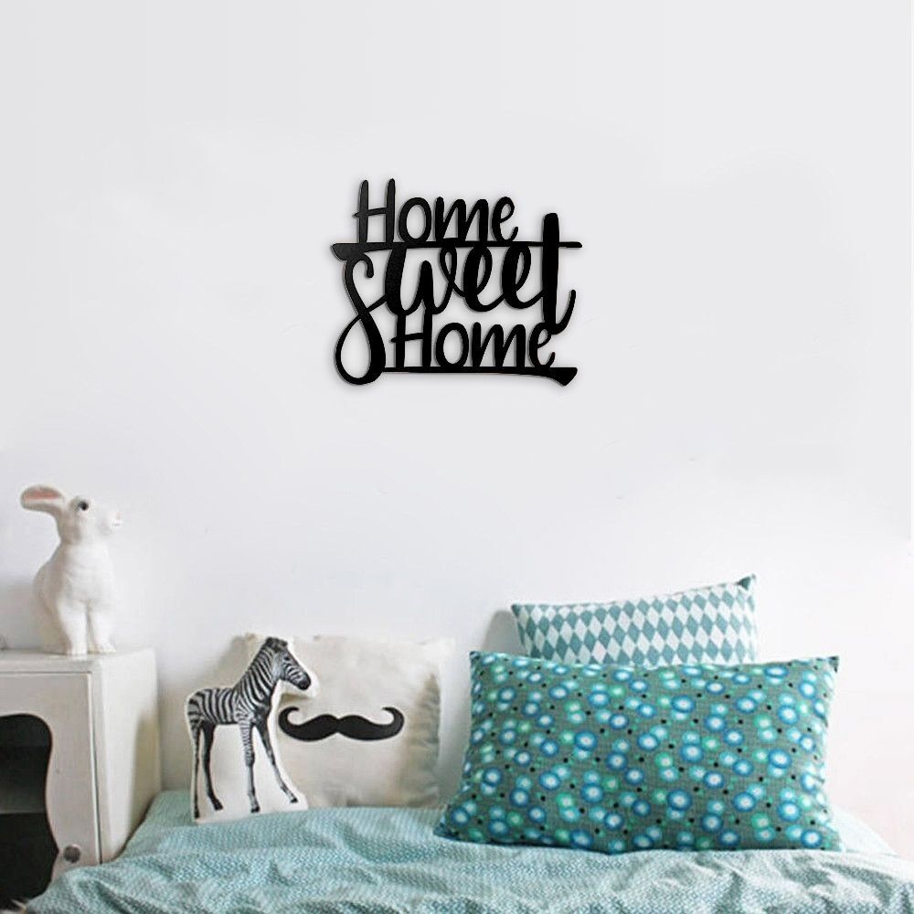 toscohome scritta decorativa home sweet home nero 40x33 cm