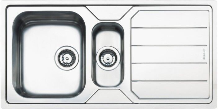 Lavello incasso 2 vasche e gocciolatoio reversibile 100x50 - Smeg LFB112