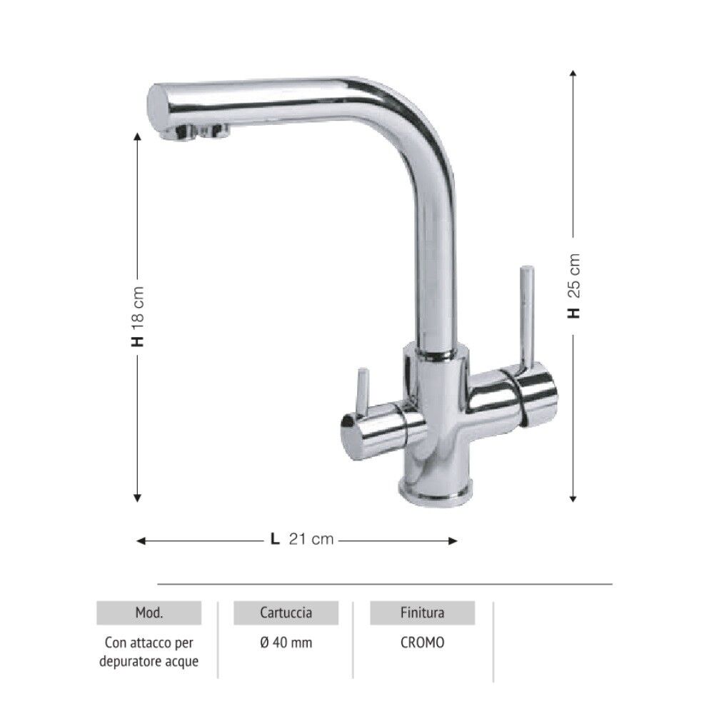 Toscohome Miscelatore per lavabo cromo - Acqua pura