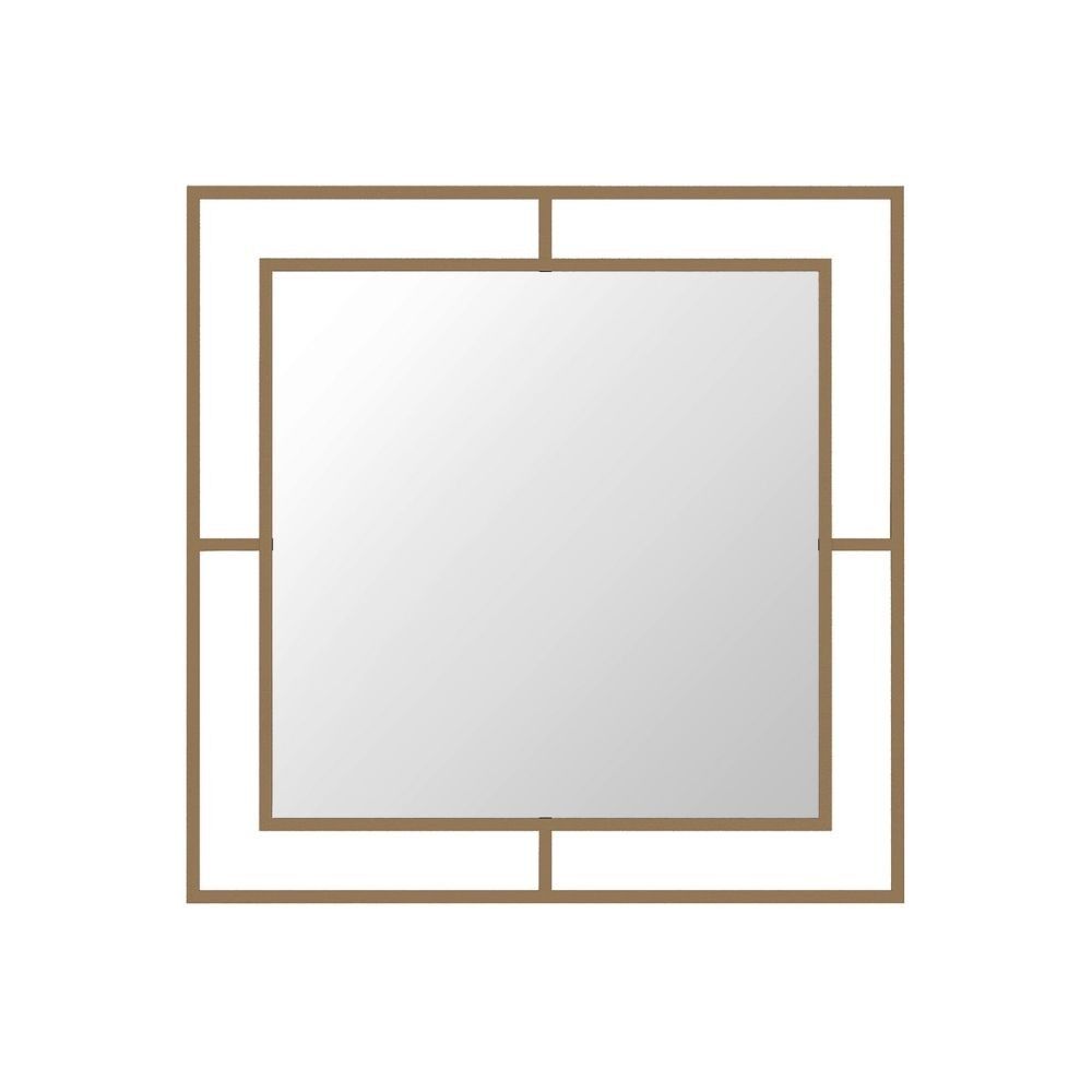 Toscohome Specchio quadrato 58x58 cm con doppia cornice in metallo colore oro - Corner