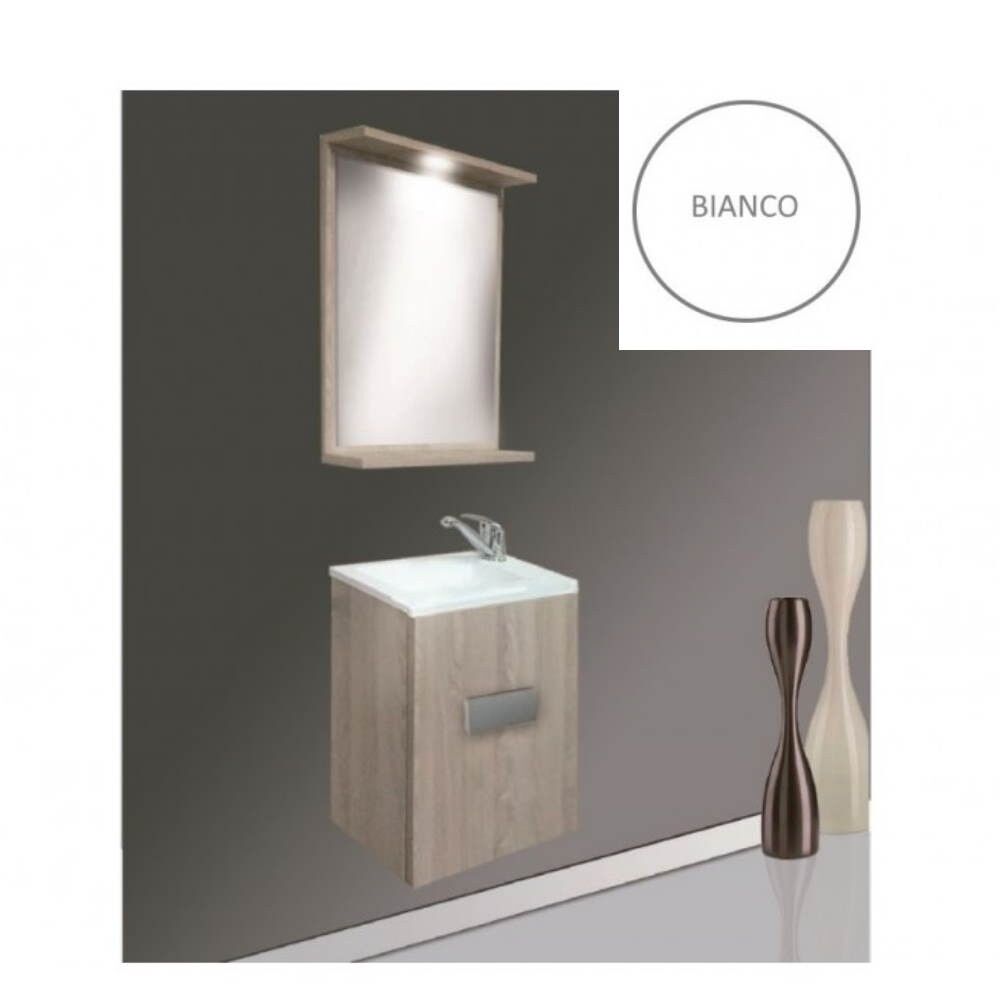 toscohome mobile bagno sospeso 65cm in legno colore bianco - charlie