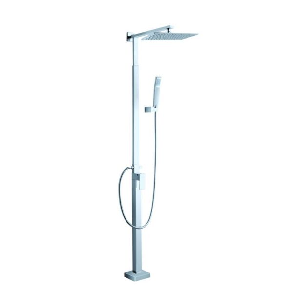 toscohome gruppo doccia 230h cm regolabile con soffione finitura cromo - linear big