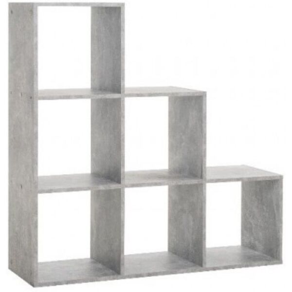 toscohome libreria a cubi 116x118h cm in legno design moderno colore cemento - bergamo