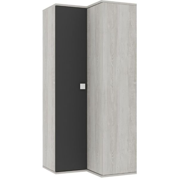 toscohome armadio angolare 98x223h cm colore bianco consumato e antracite