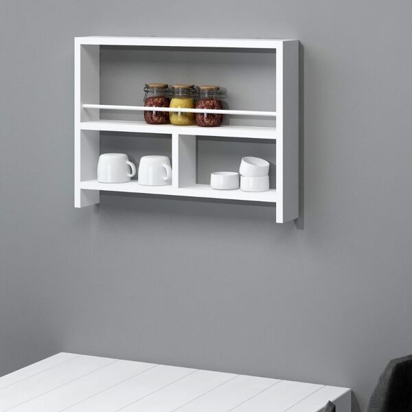 toscohome mensola da parete 60 cm in legno colore bianco - levender