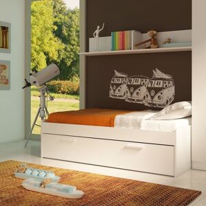 Toscohome Letto singolo con cassettone estraibile colore bianco - Blanco