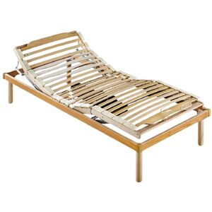 Toscohome Rete singola elettrica 80x190 cm in legno con alzatesta e piedi regolabili - Master