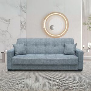 Toscohome Divano letto 3 posti contenitore tessuto grigio 225 cm - Malpensa