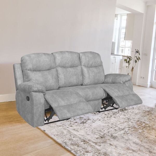 toscohome divano 3 posti reclinabile colore silver grey ranger 10 - chicago