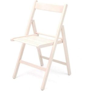 Toscohome Sedia pieghevole classica in legno colore bianco - Penelope