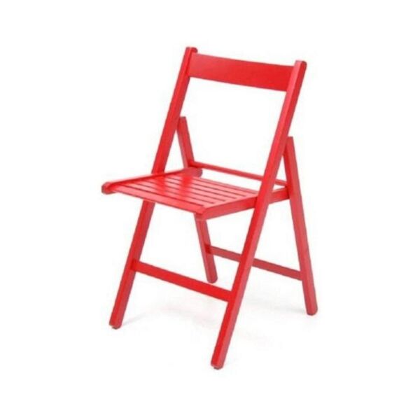 toscohome sedia pieghevole in legno colore rosso penelope
