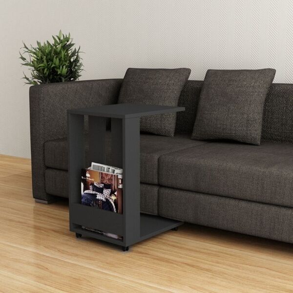toscohome tavolino da divano porta pc e riviste 37x60 cm colore antracite - edi