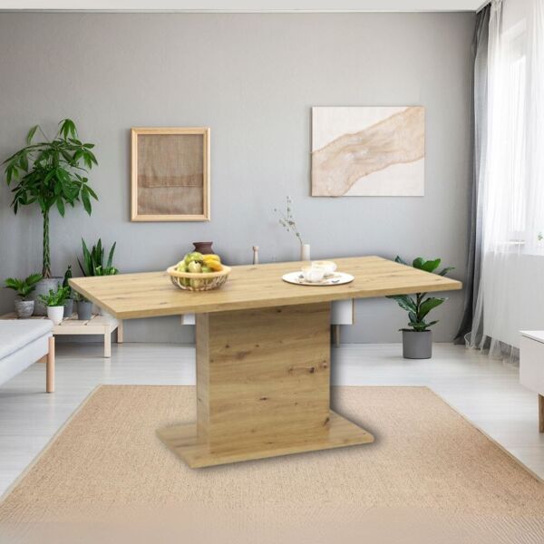 toscohome tavolo rettangolare 160x80 cm design colore rovere - follow