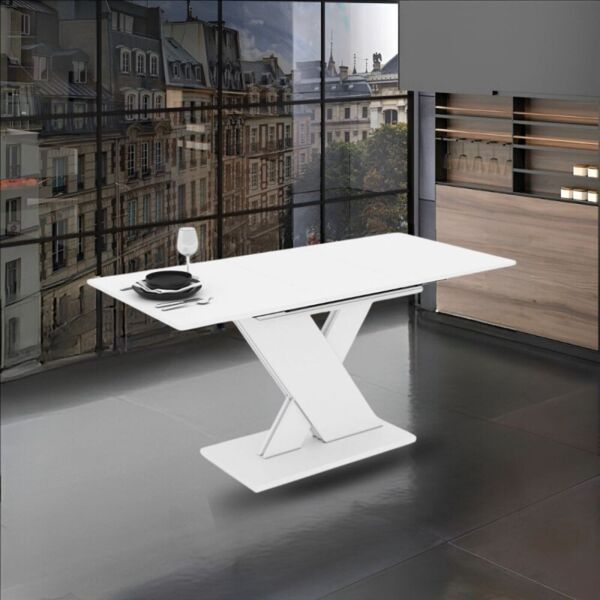 toscohome tavolo allungabile moderno colore bianco 120x75 cm - axi