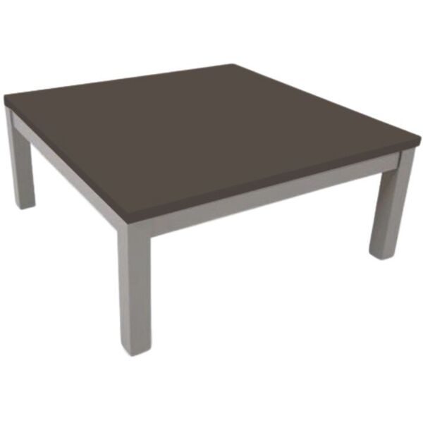 toscohome tavolino da salotto quadrato 80 cm struttura color grigio e piano fango - tratto