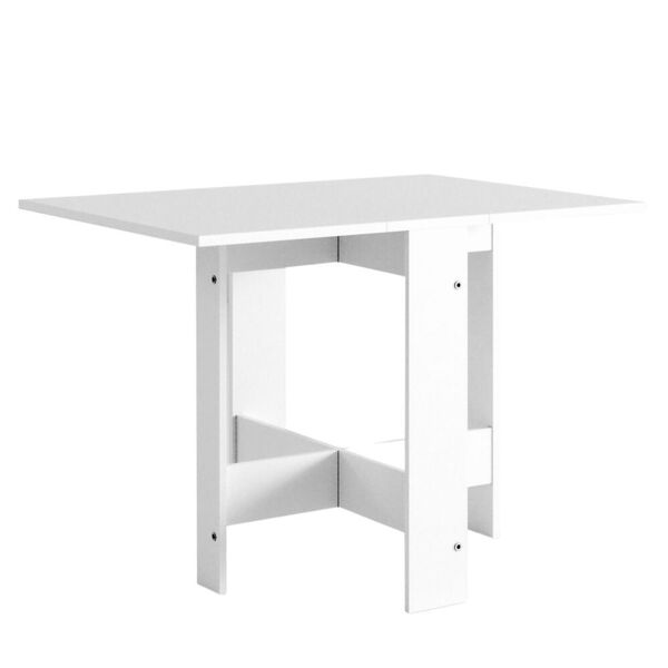 toscohome tavolo pieghevole 130x76 cm in legno salvaspazio colore bianco - artemio