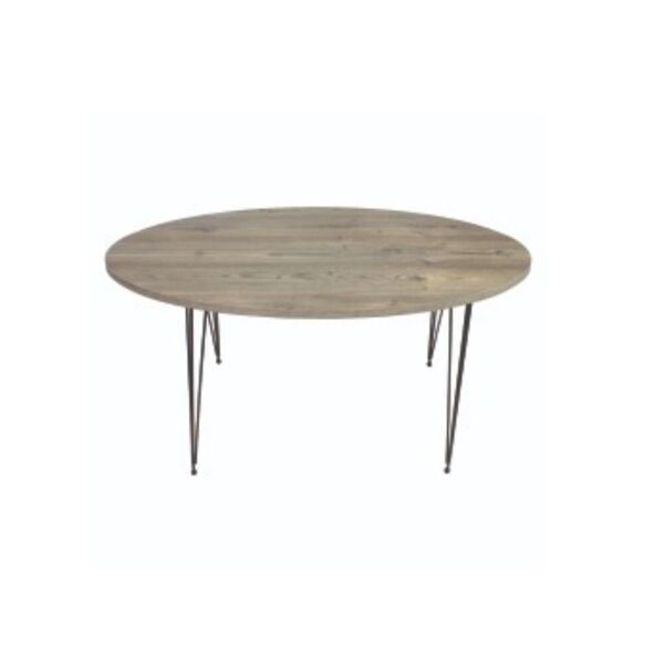 toscohome tavolino ovale 40x50h da salotto colore grigio pino gambe nere terek