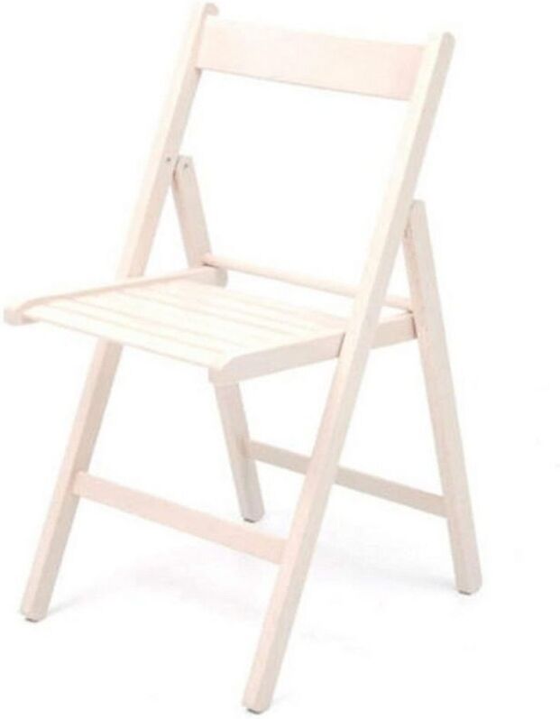 Toscohome Sedia pieghevole classica in legno colore bianco - Penelope