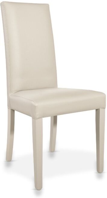 Toscohome Sedia moderna rivestita in ecopelle colore beige - Nancy