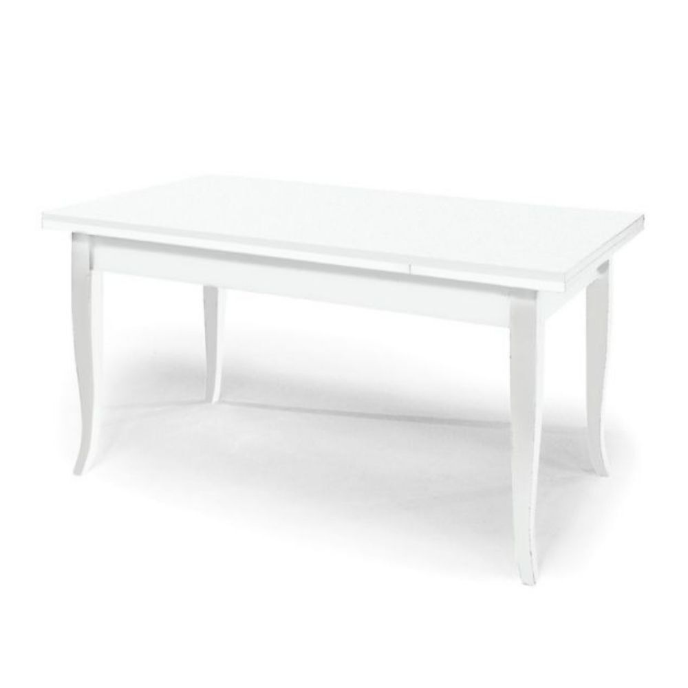 Toscohome Tavolo allungabile in legno 140x80 cm colore bianco - Verona