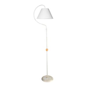 Toscohome Lampada da terra 158cm a stelo con paralume in tessuto colore bianco