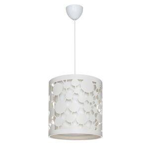 Toscohome Lampada da soffitto con paralume bianco con intagli - Summer ASZ1178