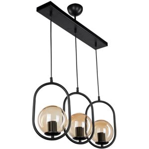 Toscohome Lampada da soffitto stile moderno con telaio nero 3 punti luce - Narissa ASZ1332