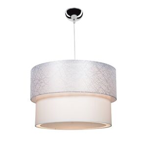 Toscohome Lampada a sospensione in tessuto colore bianco - Polo MDL2857