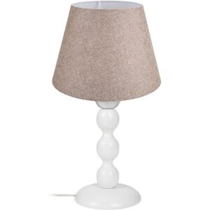 Toscohome Lampada da tavolo base bianca e paralume tessuto beige - LAGUNAH272634