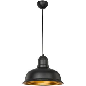 Toscohome Lampada a sospensione 90h in metallo nero interno oro Kumbet