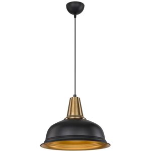 Toscohome Lampada a sospensione 87h cm in metallo colore nero interno oro Rena