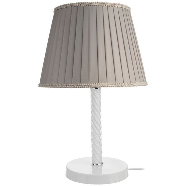 toscohome lampada da tavolo in vetro colore bianco piray