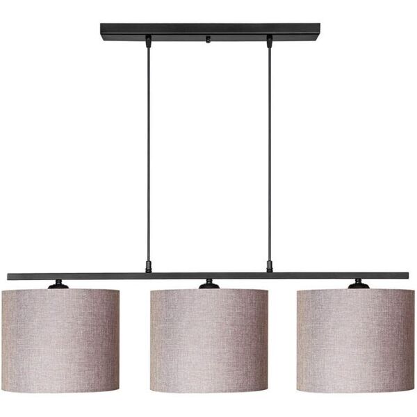 toscohome lampada a sospensione 80cm con paralumi tessuto beige - medusa