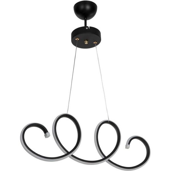 toscohome lampada led a sospensione 60 cm forma spirale colore nera - afra