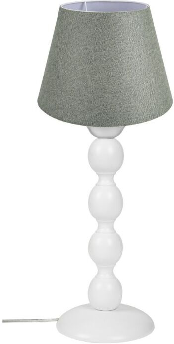 Toscohome Lampada da tavolo bianca e paralume tessuto colore verde - LAGUNAH372638